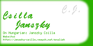 csilla janszky business card